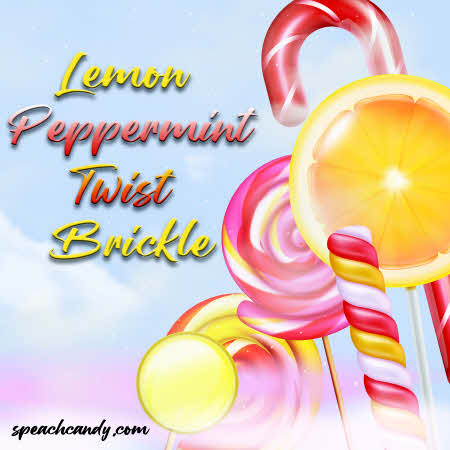 Lemon Peppermint Twist Brickle Label