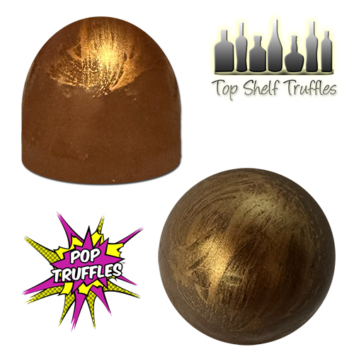 Drunken Caramel Turtle Truffles Side and top view
