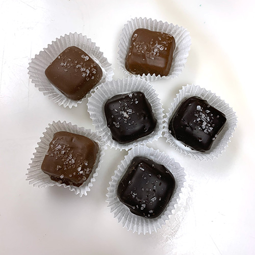 Milk and Dark Chocolate Sea Salt Caramels