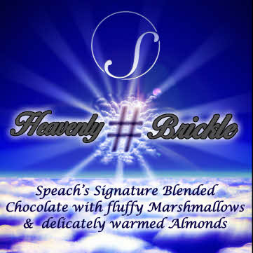 Heavenly Hashtag Brickle Label - image of an angelic hashtag symbol in the sky with clouds