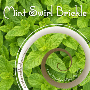 Mint Swirl Brickle Label - Mint leaves