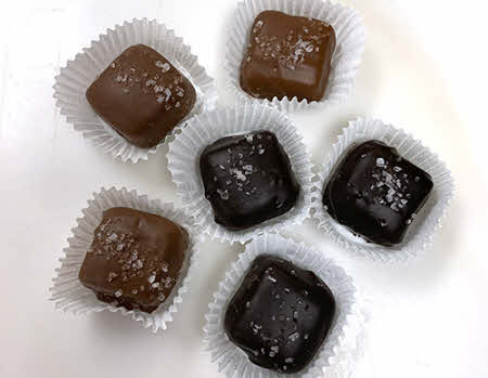 Milk and Dark Chocolate Sea Salt Caramels