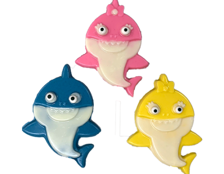 Shark Character Lollipops with Colored Chocolate